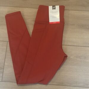 Extra-Warm High-Rise Leggings - Brick Red